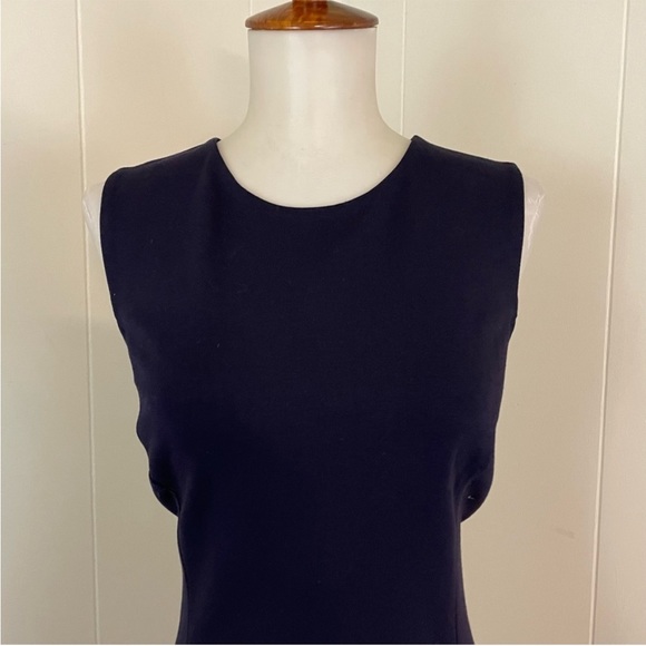 Diane Von Furstenberg Jacey Dress Women’s 2 Navy Crew Neck Sleeveless Tiered Hem - Picture 3 of 13